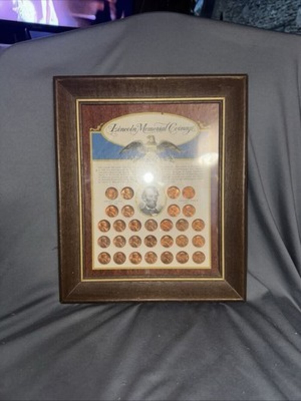 "Lincoln Memorial Coinage" Framed Lincoln Memorial Cent Collector's 29 Coin Set
